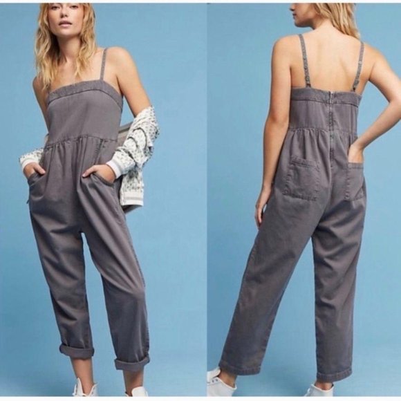 Anthropologie Pants - Anthropologie Postmark Gray Everyday Jumpsuit Sz S